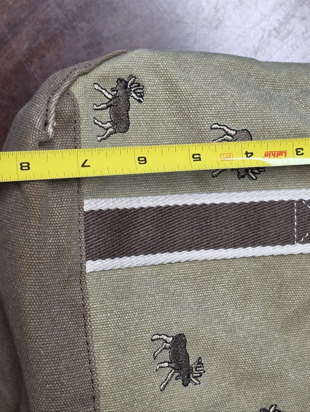 L.l. Bean Boat Tote Mini Canvas Moose Embroidered Tote Bag, Zip Top - Picture 4 of 10